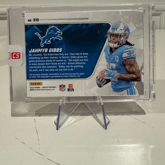 2023 Jahmyr Gibbs /50 Panini Zenith White Sparkle Autograph. Panini sealed - Picture 5 of 10